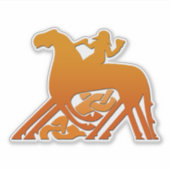 Odin Riding on Sleipner Viking Mythology Aufkleber (Vorderseite)