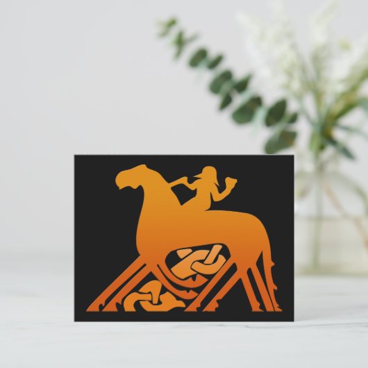 Odin Riding on Sleipnir Viking Mythology Postkarte (Stehend Vorderseite)