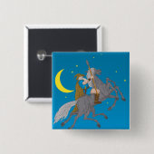 Odin Riding Sleipnir Norse Mythology Viking God Button (Vorne & Hinten)