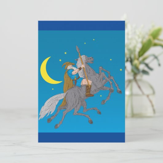 Odin Riding Sleipnir Norse Mythology Viking God Einladung (Stehend Vorderseite)