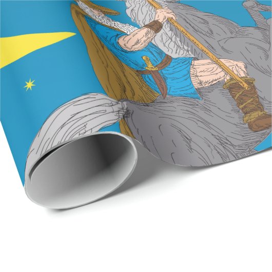 Odin Riding Sleipnir Norse Mythology Viking God Geschenkpapier (Rolleneckpunkt)