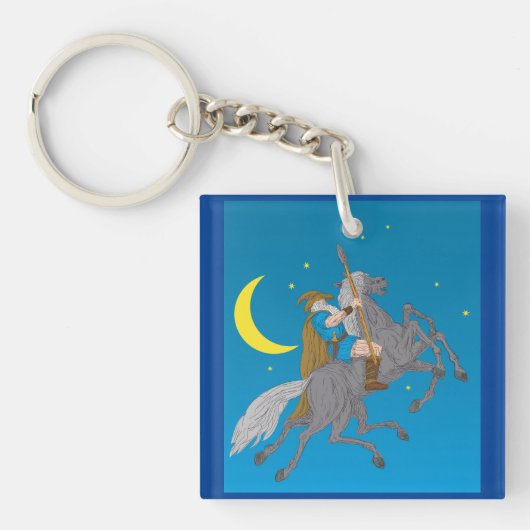 Odin Riding Sleipnir Norse Mythology Viking God Schlüsselanhänger (Vorderseite)