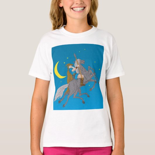 Odin Riding Sleipnir Norse Mythology Viking God T-Shirt (Vorderseite)