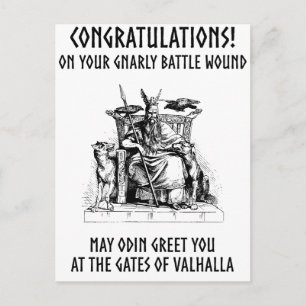 Odin sagt Glückwünsche! Postkarte