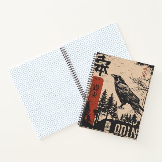 Odin und sein Raven | Ukiyo-e Print Notizblock (Innenseite)