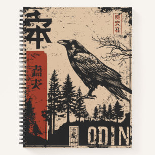 Odin und sein Raven Ukiyo-e Print Notizblock