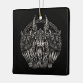 Odin und seine Wölfe Geri und Freki Keramikornament (Links)