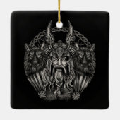 Odin und seine Wölfe Geri und Freki Keramikornament (Rückseite)