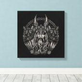 Odin und seine Wölfe Geri und Freki Leinwanddruck (Insitu (Holzboden))