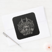 Odin und seine Wölfe Geri und Freki Quadratischer Aufkleber (Umschlag)