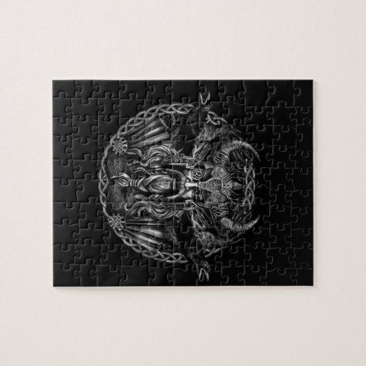 Odin und seins ravens Huginn und Muninn Puzzle (Horizontal)