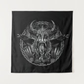 Odin und seins ravens Huginn und Muninn Wandteppich (Vorderseite)