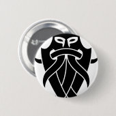 Odins Maske Stammes- (Schwarzes) Button (Vorne & Hinten)