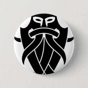 Odins Maske Stammes- (Schwarzes) Button