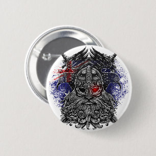 Odins Raben Schwerter Viking Mythologie Australien Button