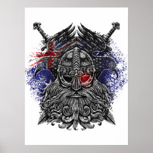 Odins Raben Schwerter Viking Mythologie Australien Poster