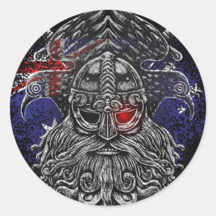 Odins Raben Schwerter Viking Mythologie Australien Runder Aufkleber