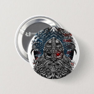Odins Raben und Schwerter Wikinger-Mythologie USA- Button