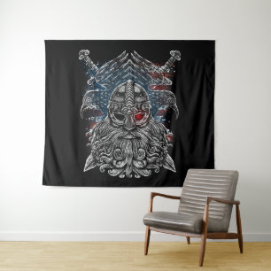 Odins Raben und Schwerter Wikinger-Mythologie USA- Wandteppich