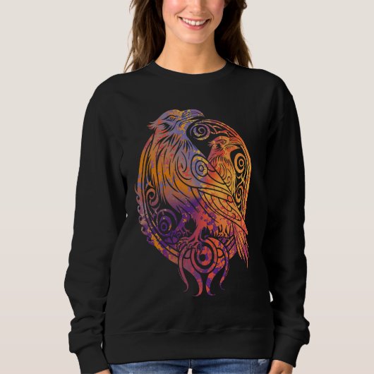 Odins Raven Norse Mythology Viking Birds Celtic Kn Sweatshirt (Vorderseite)