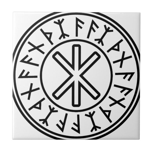 Odins Schutz No.2 (Schwarzes) Fliese (Vorderseite)