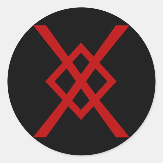 Odin's Spear, Gungnir (rot & schwarz) Runder Aufkleber (Vorderseite)