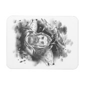 Odins Wölfe von Hand gezogen Magnet (Horizontal)