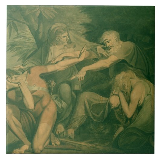 Ödipus, der seinen Sohn Polynices verflucht - "zu Fliese (Vorderseite)