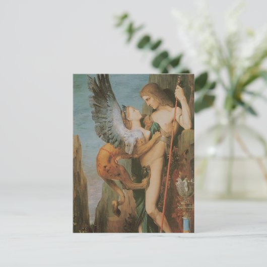 Ödipus und Sphinx Postkarte (Stehend Vorderseite)