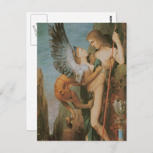Ödipus und Sphinx Postkarte (Vorne/Hinten)