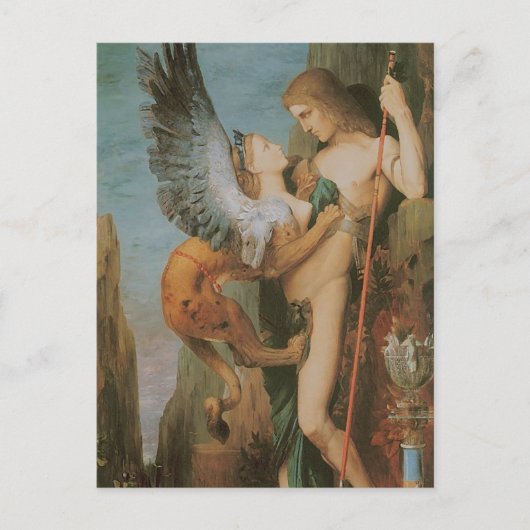 Ödipus und Sphinx Postkarte (Vorderseite)