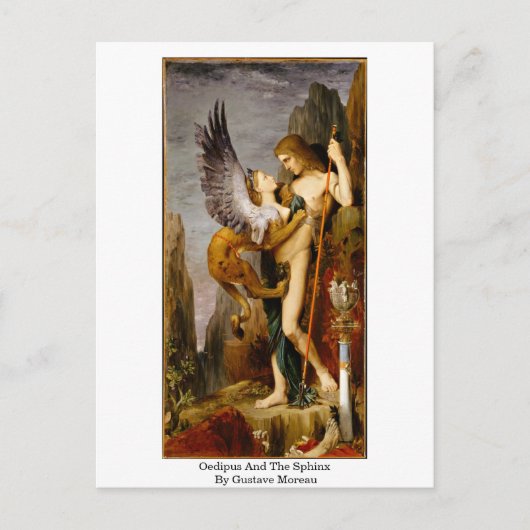 Ödipus und Sphinx von Gustave Moreau Postkarte (Vorderseite)