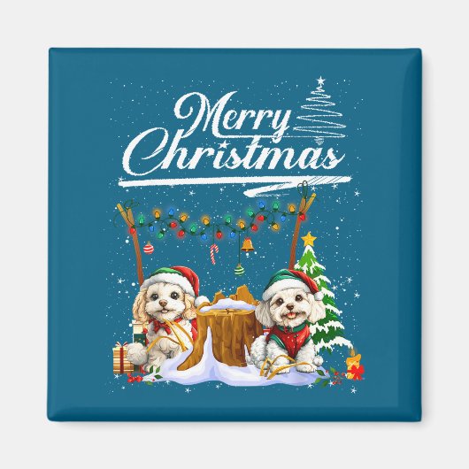Odle Christmas Tree Lights Decorations Dog Lover X Magnet (Vorne)