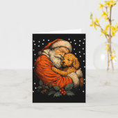 Odle Dog And Santa Claus Winter Season Christmas A Karte (Gelbe Blume)