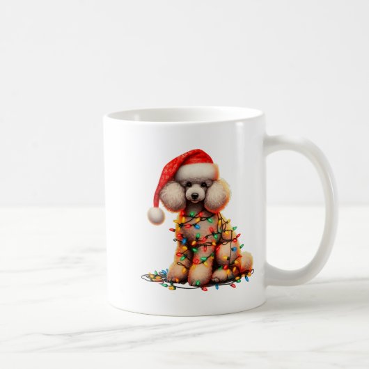 Odle Dog Christmas Lights Santa Hat Dog Lover Prem Kaffeetasse (Rechts)
