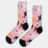 Odles of Poodles and Bows Muster Pink Socken (Linkes Detail)