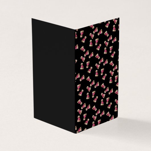 Odles of Poodles (rosa auf schwarz) (Vorderseite)