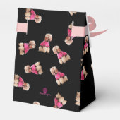 Odles of Poodles (rosa auf schwarz) Party Geschenkschachtel (Rückseite)