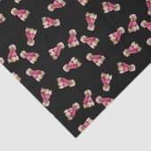 Odles of Poodles (rosa auf schwarz) Seidenpapier (Detail)