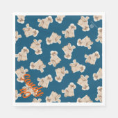 Odles of Poodles (weiß auf blau) Party Neapel Serviette (Vorderseite)