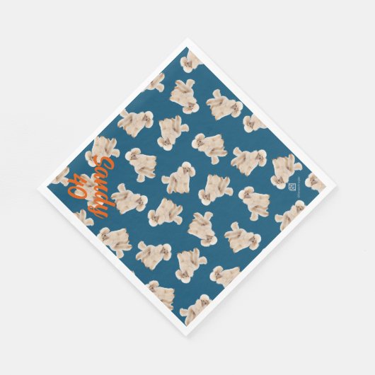 Odles of Poodles (weiß auf blau) Party Neapel Serviette (Ecke)