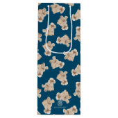 Odles of Poodles (weiß auf blau) Personalisiert Geschenktüte Für Weinflaschen (Vorderseite)