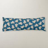 Odles of Poodles (weiß auf blau) Seitenschläferkissen (Rückseite)