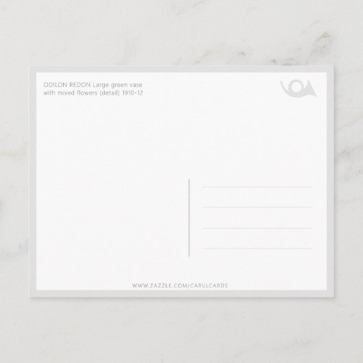 Odlion Redon Schöne leuchtende Blume CC1253 Postkarte (Rückseite)