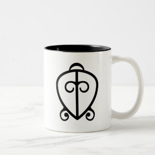 Odo Nnyew Fie Kwan Power des Liebe-Symbols Zweifarbige Tasse