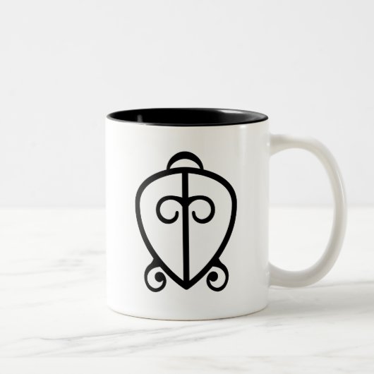 Odo Nnyew Fie Kwan | Power des Liebe-Symbols Zweifarbige Tasse (Rechts)