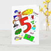 Odo to Five Greeting Card Karte (Gelbe Blume)