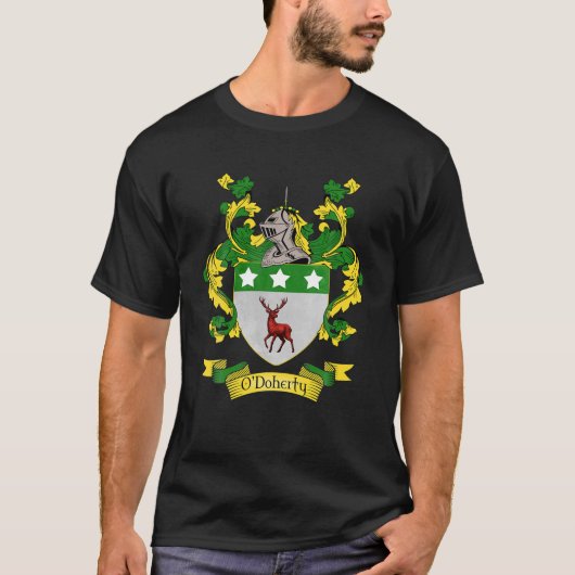 O'doherty Coat of Arms| O'doherty Familienname T-Shirt (Vorderseite)