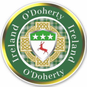 O'Doherty Irish Shield/Celtic Cross Personalisiert Aufkleber