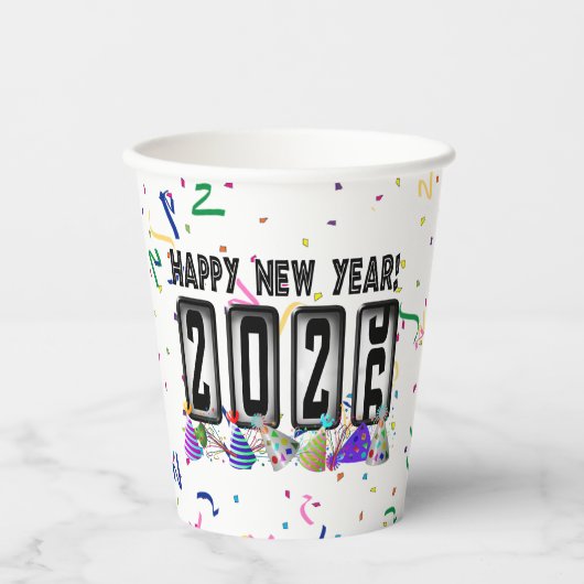 Odometer New Years Party 2026 Pappbecher (Vorderseite)